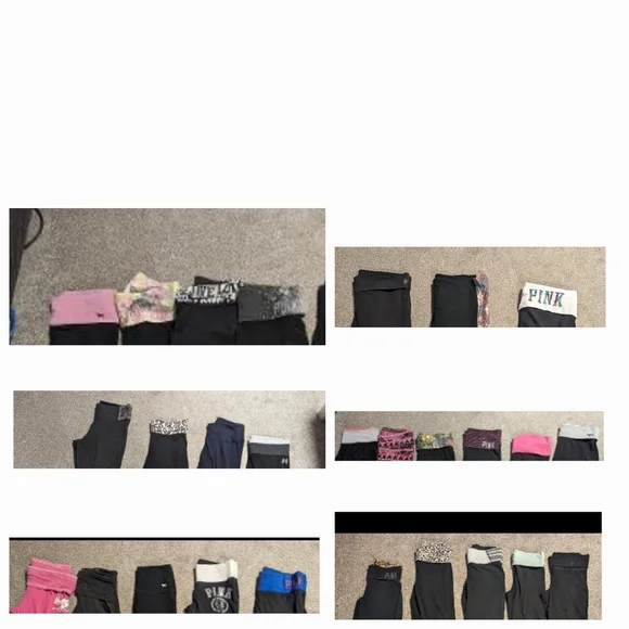 FOLDOVER VS PINK YOGA PANTS LEGGINGS FLARE WIDE FOLD OVER VINTAGE - Picture 4 of 11